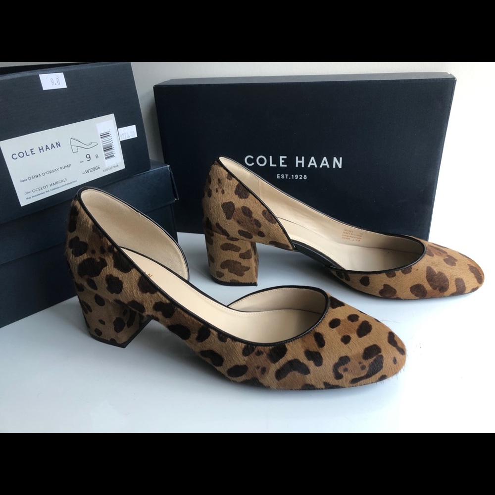 Cole Haan Daina D’Orsay Pump NIB 9 Ocelot Print